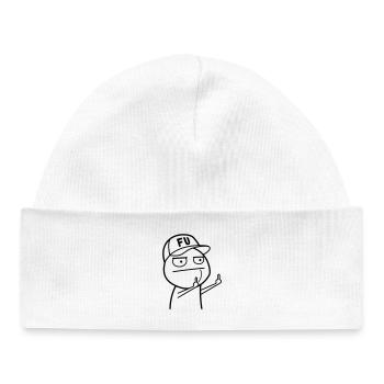 FU Meme avec casquette de baseball (couleur changeable) - Bonnet bébé bio - blanc - Devant