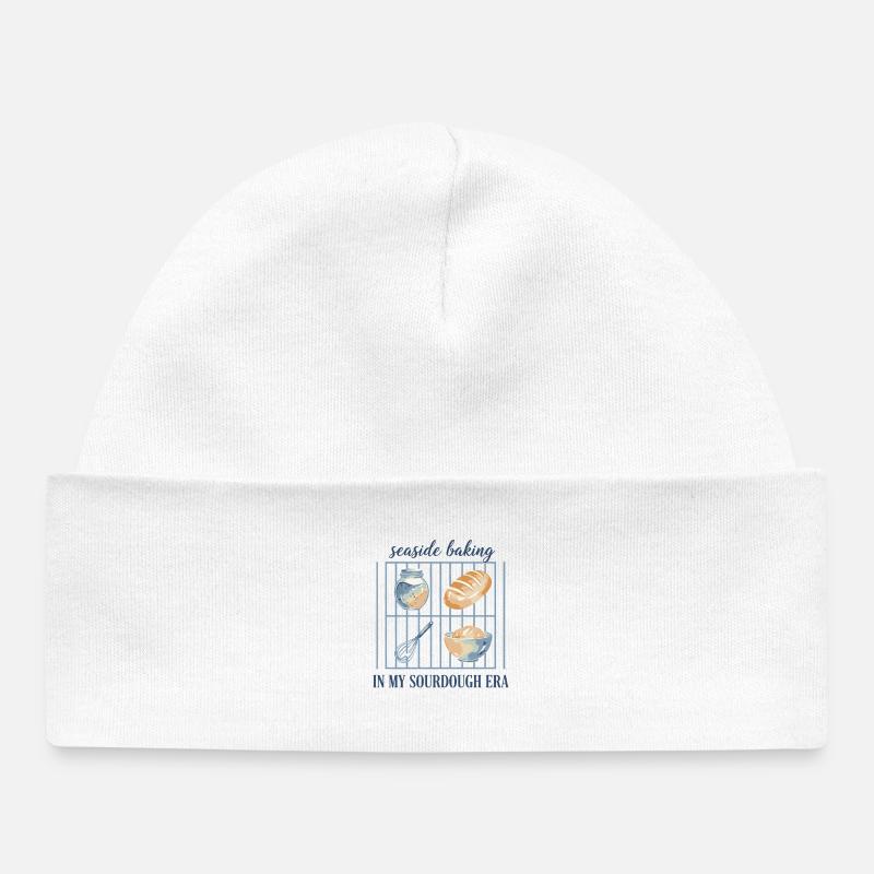 Sourdough Baking Bread Baking Era - Baby Organic Beanie - white