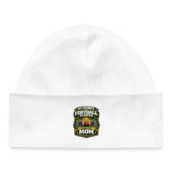 Mon joueur de football préféré m’appelle maman - Bonnet bébé bio - blanc - Devant