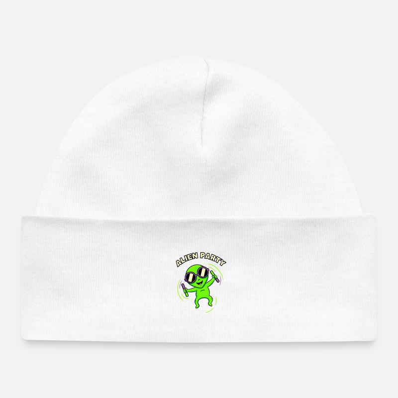 Parti Alien - Bonnet bébé bio - blanc