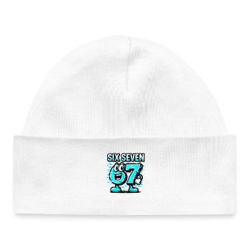 Six Seven 67 Meme Glitch Mascotte Italian Brainrot - Bonnet bébé bio - blanc - Devant