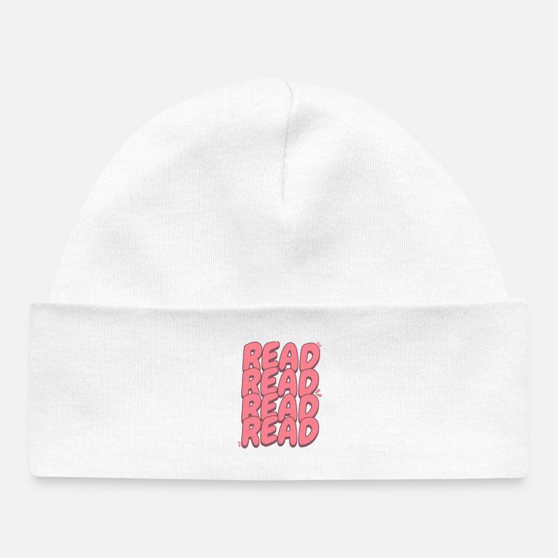 Lisez le design - Look Kawaii mignon - Bonnet bébé bio - blanc