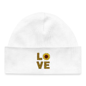 Sunflower Love Letters Summer - Baby Organic Beanie - white - Front