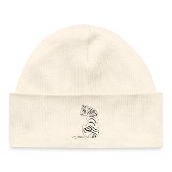 Tiger. - Baby Organic Beanie - white - Front