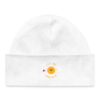 Cute Sun Cartoon Costume Sunshine Let Me Warm You - Baby Organic Beanie - white - Front