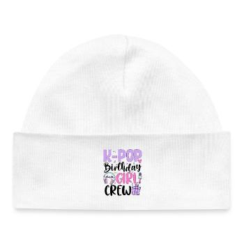 K Pop Birthday Girl Crew - Baby Organic Mütze - Weiß - Vorne