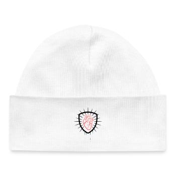 Blason du cœur coloré - Bonnet bébé bio - blanc - Devant