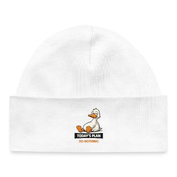 Plan du jour : Ne rien faire d’un canard - Bonnet bébé bio - blanc - Devant