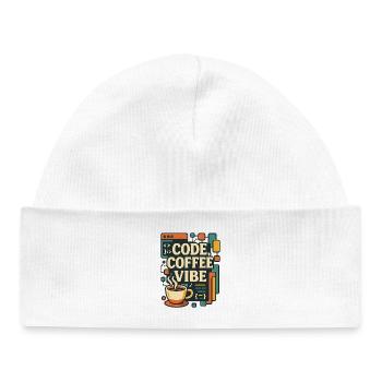 Code Coffee Vibe – Funny Programmer T-Shirt - Baby Organic Beanie - white - Front