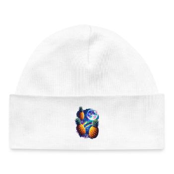 Ananas Cosmique tout - Bonnet bébé bio - blanc - Devant
