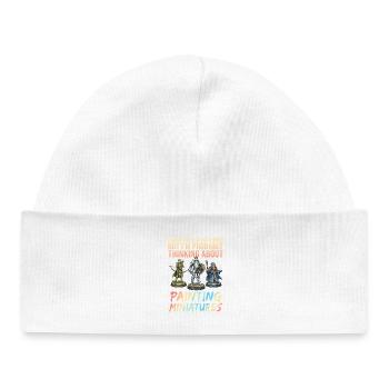 Thinkers painting miniatures - Baby Organic Beanie - white - Front