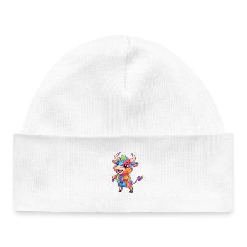 Colorful cow color explosion - Baby Organic Beanie - white - Front