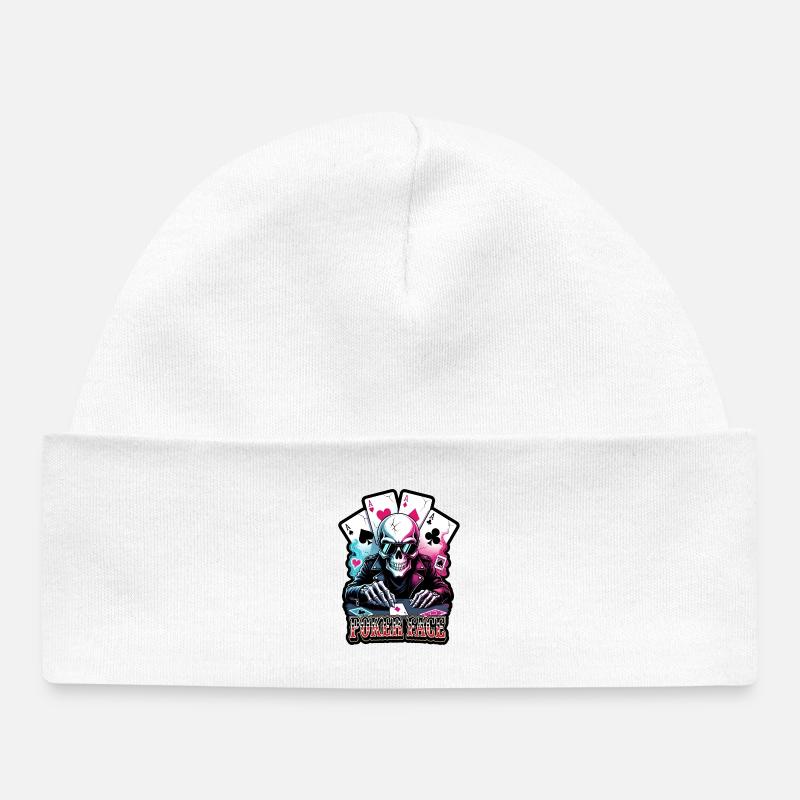 Look néon crâne de poker - Bonnet bébé bio - blanc