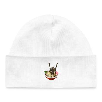 Mignon paresseux mangeant des ramen au bol de nouilles japonaises - Bonnet bébé bio - blanc - Devant