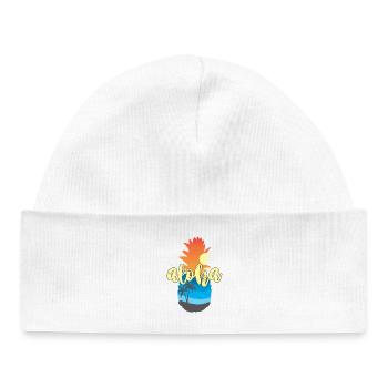 Aloha Sunset Pineapple – Ambiances de la plage d’Hawaï - Bonnet bébé bio - blanc - Devant