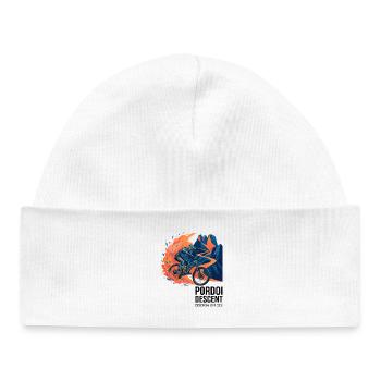 Pordoi Descent MTB Fast Action Modern Vector Art - Baby Organic Beanie - white - Front