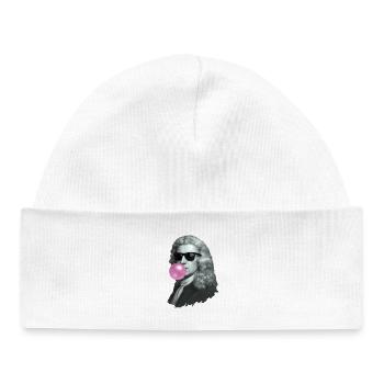Isaac Newton with chewing gum and sunglasses - Baby Organic Beanie - white - Front