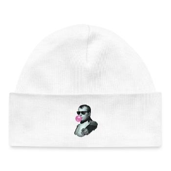 Napoleon with chewing gum and sunglasses - Baby Organic Beanie - white - Front