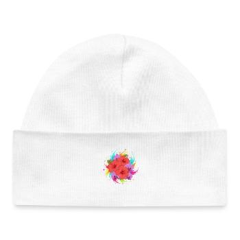 Hibiscus color explosion - Baby Organic Beanie - white - Front