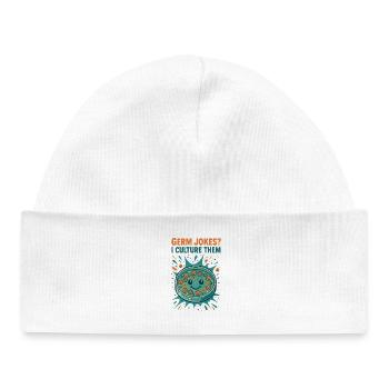 Cultivating germ jokes | Microbiology Humor - Baby Organic Beanie - white - Front