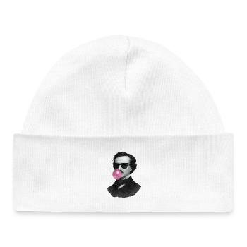 Edgar Allan Poe with chewing gum and sunglasses - Baby Organic Beanie - white - Front