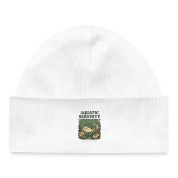Aquatic Serenity Puffer Fish - Baby Organic Beanie - white - Front