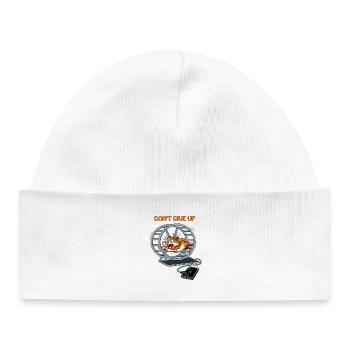 Chomik w Kołowrotku | Śmieszny Design Motywacyjny - Baby Organic Beanie - white - Front