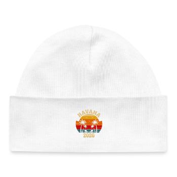 La Havane 2026 Coucher de soleil rétro - Bonnet bébé bio - blanc - Devant