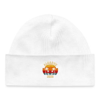 Algarve 2026 Palm Trees Sunset - Baby Organic Beanie - white - Front