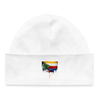 Comoros Flag: Flowing Colors - Baby Organic Beanie - white - Front