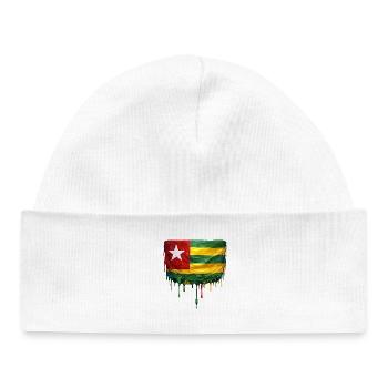 Togo Flag Drop Art - Baby Organic Beanie - white - Front