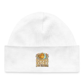 Litha Pagan Solstice d’été Midsommar - Bonnet bébé bio - blanc - Devant