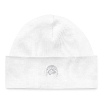 Paresseux souriant dans la nuit contraste - Bonnet bébé bio - blanc - Devant