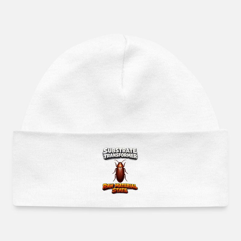 Une illustration détaillée du Stegobium Paniceum - Bonnet bébé bio - blanc