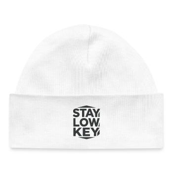 Stay Low Key – Calm Living Aesthetics - Baby Organic Beanie - white - Front