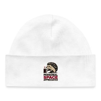 Grumpy Hedgehog Personal Space Introvert Coffee - Baby Organic Beanie - white - Front