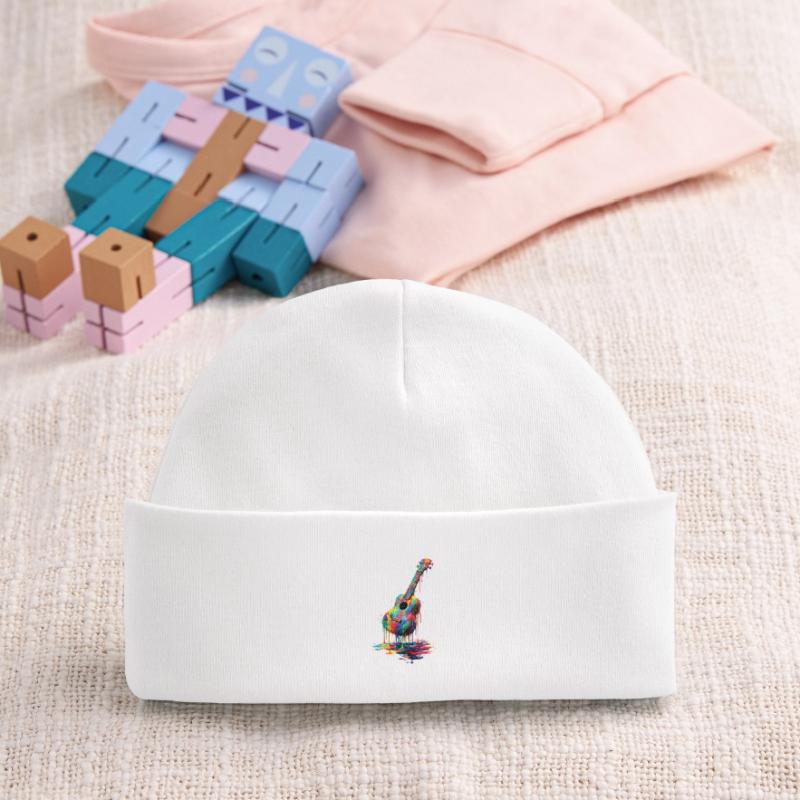 Ukulele mit tropfender Farbe Baby Organic Mütze