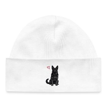 Schwarzer Deutscher Schäferhund - Baby Organic Mütze - Weiß - Vorne