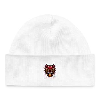 Neon Dragon Portrait Fire - Baby Organic Beanie - white - Front