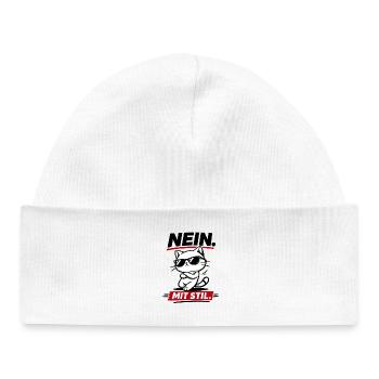 Coole Katze mit Stil lustig für Katzenfans - Baby Organic Mütze - Weiß - Vorne