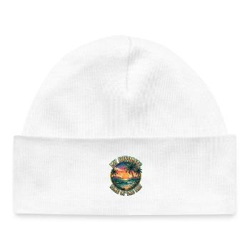 Favorite time at the beach - Baby Organic Beanie - white - Front