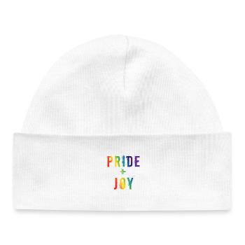 Pride Joy Rainbow LGBTQ Typography Design - Baby Organic Mütze - Weiß - Vorne