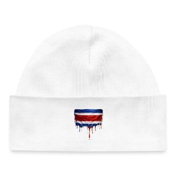Costa Rica Dripping Flag - Baby Organic Beanie - white - Front
