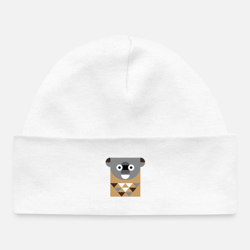 Panda - Baby Organic Beanie - white