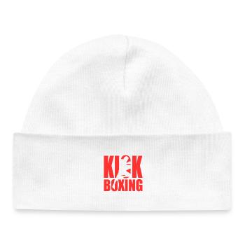 Silhouette du kickboxing - Bonnet bébé bio - blanc - Devant