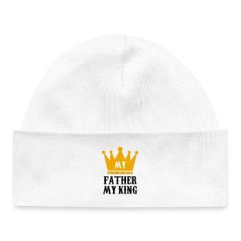 My Father My King Royal Crown Dad Gift Art - Baby Organic Beanie - white - Front