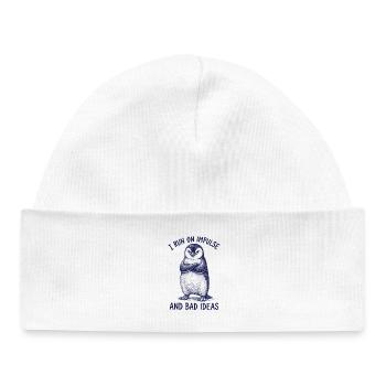 Funny Penguin Shirt Bad Ideas Humor - Baby Organic Beanie - white - Front