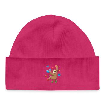 Climbing Sloth Cute Bouldering Rock Climber - Baby Organic Beanie - white - Front