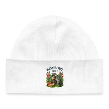 Voleur pique-de ratons laveurs - Bonnet bébé bio - blanc - Devant
