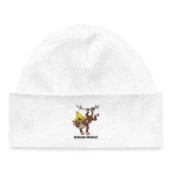 Banana Maniac Cool Monkey Sunglasses Art - Baby Organic Beanie - white - Front